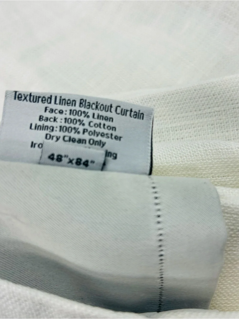 NWT QUINCE Set 2 48x84 Heavyweight European Linen Blackout Curtains White 8308